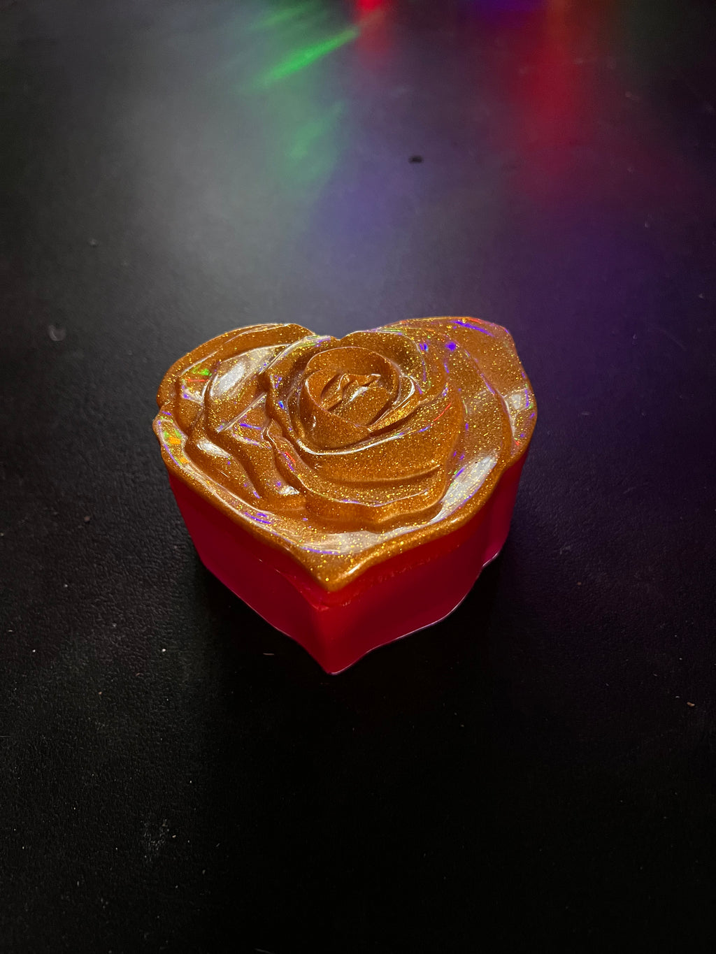 Sparkling Rose Heart Dish - Custom Colors Available
