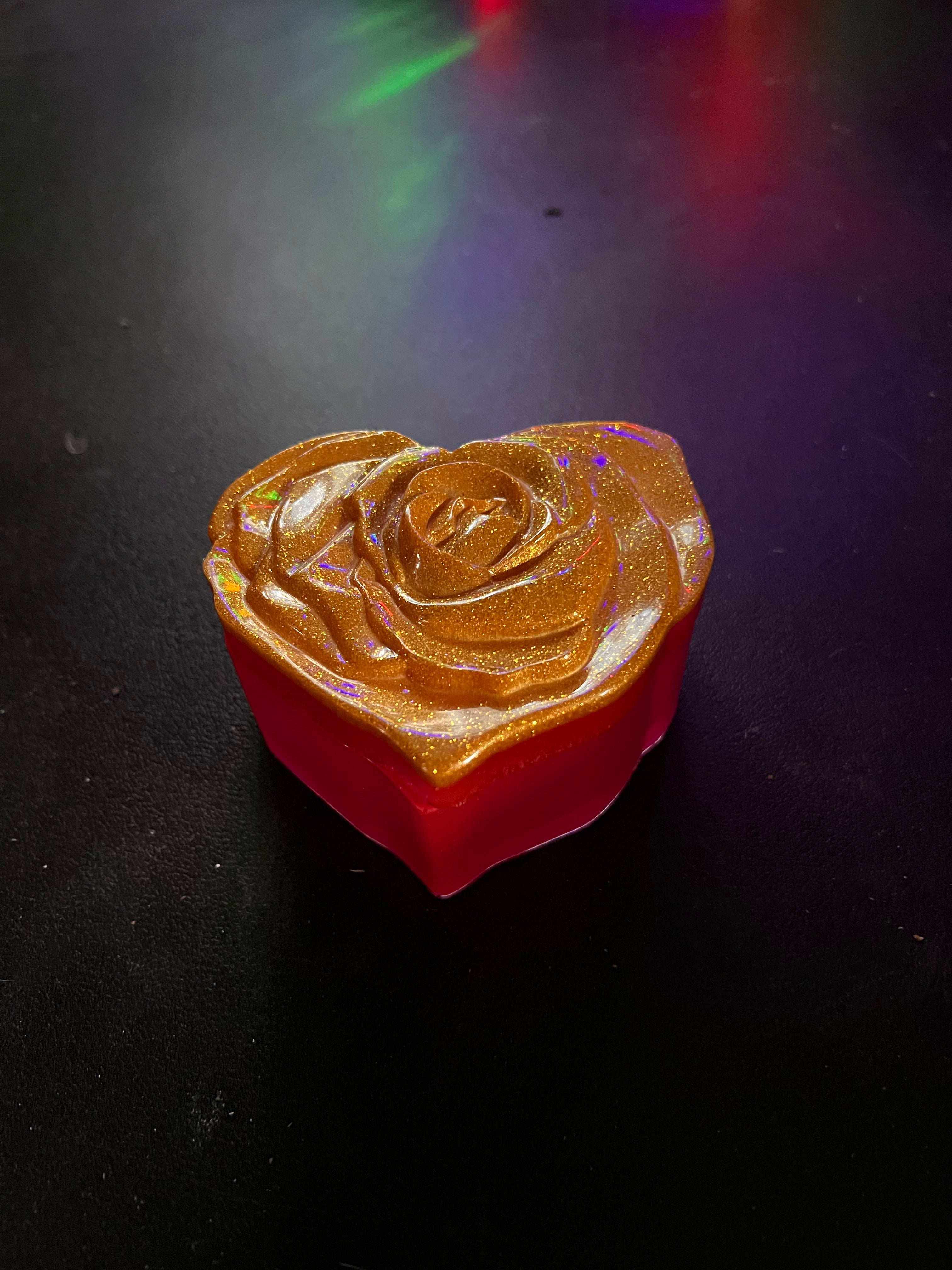 Sparkling Rose Heart Dish - Custom Colors Available