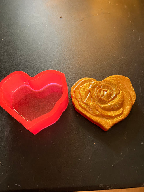 Sparkling Rose Heart Dish - Custom Colors Available