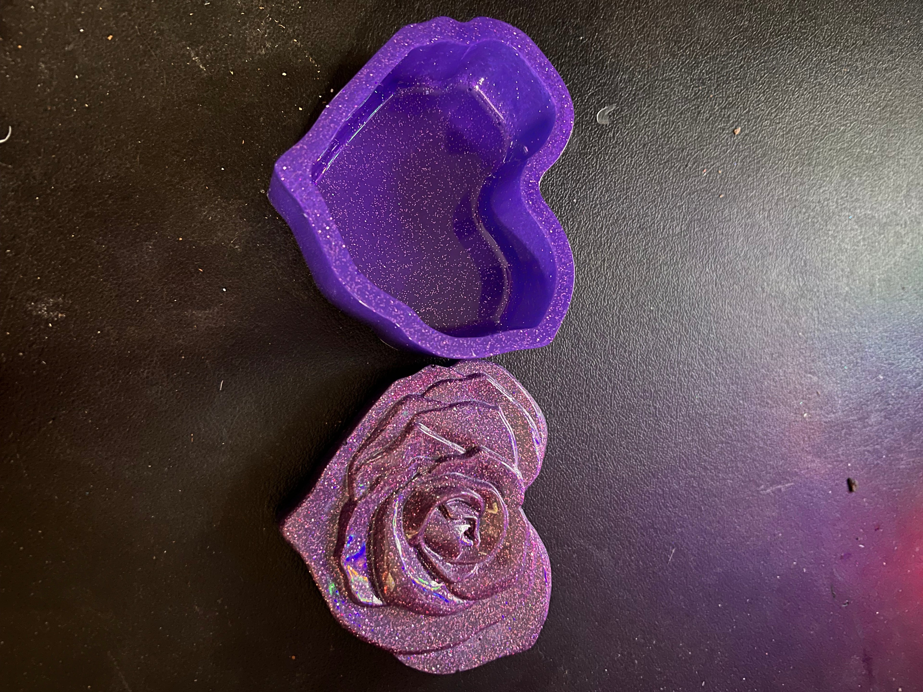 Sparkling Rose Heart Dish - Custom Colors Available